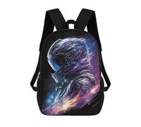 sinyumoney 17 Inch Cosmic Astronaut Art Print School Backpack School Bags for Girls Boys Backpack with Pocket Fashion School Bag Kids Backpack