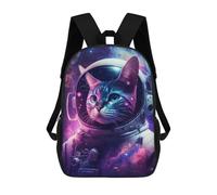 sinyumoney 17 Inch Cosmic Cat Astronaut-10 Backpack with Pocket 3D Printed Travel Rucksacks Book Bags Kids School Bag