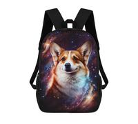 sinyumoney 17 Inch Cosmic Corgi Portrait-27 Backpack, Children's Backpack, Student School Bag Bookbag Rucksack, 3D Printed for Boys Girls