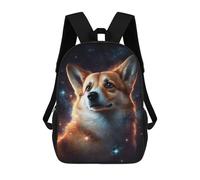 sinyumoney 17 Inch Cosmic Corgi Portrait-8 Casual Daypack Backpacks for Girls Boys High College Knapsack Travel Laptop Rucksack College Bookbag