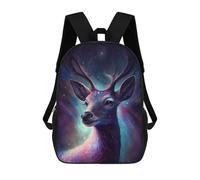 sinyumoney 17 Inch Cosmic Deer Portrait-1 Backpack 3D Printed Children's School Backpack for Kids High Capacity Travel Rucksacks Book Bags Kids School Bag Back Pack