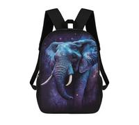 sinyumoney 17 Inch Cosmic Elephant Art Print-14 School Backpack School Bags for Girls Boys Backpack with Pocket Fashion School Bag Kids Backpack