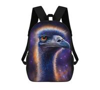 sinyumoney 17 Inch Cosmic Emu Portrait-5 Backpack with Pocket 3D Printed Travel Rucksacks Book Bags Kids School Bag