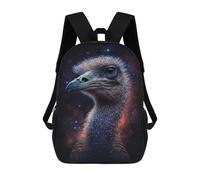 sinyumoney 17 Inch Cosmic Emu Portrait-9 Backpacks Kids School Backpack School Bag 3D Printed School Bag for Boys Elementary And Middle School Students