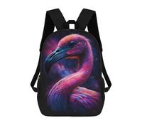 sinyumoney 17 Inch Cosmic Flamingo Art Print-13 Backpack with Pocket 3D Printed Travel Rucksacks Book Bags Kids School Bag
