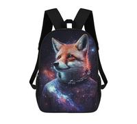 sinyumoney 17 Inch Cosmic Fox Astronaut Art Print-1 Backpack Kids School Backpack 3D Printed Fashion School Bag for Boys Elementary And Middle School Student