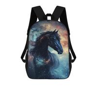 sinyumoney 17 Inch Cosmic Horse Backpack Kids School Backpack 3D Printed Fashion School Bag for Boys Elementary And Middle School Student