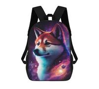 sinyumoney 17 Inch Cosmic Husky Portrait-1 Backpack with Pocket 3D Printed Travel Rucksacks Book Bags Kids School Bag