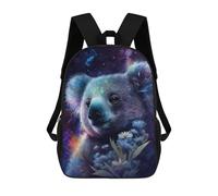 sinyumoney 17 Inch Cosmic Koala with Flowers Backpacks Kids School Backpack School Bag 3D Printed for Boys Elementary And Middle School Students