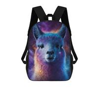 sinyumoney 17 Inch Cosmic Llama Portrait-2 School Backpack School Bags for Girls Boys Backpack with Pocket Fashion School Bag Kids Backpack