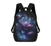 sinyumoney 17 Inch Cosmic Lotus Bloom-4 School Backpack School Bags for Girls Boys Backpack with Pocket Fashion School Bag Kids Backpack