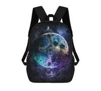 sinyumoney 17 Inch Cosmic Moon Painting-2 Backpacks Kids School Backpack School Bag 3D Printed School Bag for Boys Elementary And Middle School Students