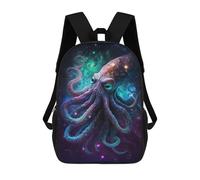 sinyumoney 17 Inch Cosmic Octopus Art Print-6 School Backpack School Bags for Girls Boys Backpack with Pocket Fashion School Bag Kids Backpack