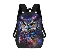 sinyumoney 17 Inch Cosmic Owl Art Print-15 Backpack, Children's Backpack, Student School Bag Bookbag Rucksack, 3D Printed for Boys Girls