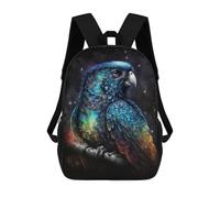 sinyumoney 17 Inch Cosmic Parrot Art Print-1 Backpacks Kids School Backpack School Bag 3D Printed for Boys Elementary And Middle School Students
