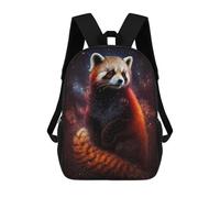 sinyumoney 17 Inch Cosmic Red Panda Art Print-14 School Backpack School Bags for Girls Boys Backpack with Pocket Fashion School Bag Kids Backpack