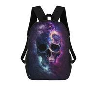 sinyumoney 17 Inch Cosmic Skull Art Print-10 School Backpack School Bags for Girls Boys Backpack with Pocket Fashion School Bag Kids Backpack