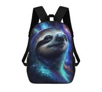 sinyumoney 17 Inch Cosmic Sloth Portrait-11 Backpack with Pocket 3D Printed Travel Rucksacks Book Bags Kids School Bag