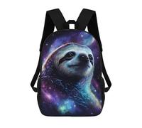 sinyumoney 17 Inch Cosmic Sloth Portrait Print-2 Backpack Kids School Backpack 3D Printed Fashion School Bag for Boys Elementary And Middle School Student
