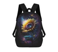 sinyumoney 17 Inch Cosmic Sunflower Bloom-4 Backpack, Children's Backpack, Student School Bag Bookbag Rucksack, 3D Printed for Boys Girls