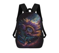 sinyumoney 17 Inch Cosmic Sunflower Bloom-7 Backpack Kids School Backpack 3D Printed Fashion School Bag for Boys Elementary And Middle School Student
