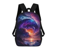 sinyumoney 17 Inch Cosmic Sunset Ocean-1 School Backpack School Bags for Girls Boys Backpack with Pocket Fashion School Bag Kids Backpack
