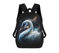 sinyumoney 17 Inch Cosmic Swan Art Print-1 Backpacks Kids School Backpack School Bag 3D Printed School Bag for Boys Elementary And Middle School Students