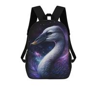 sinyumoney 17 Inch Cosmic Swan Art Print-10 Backpacks Kids School Backpack School Bag 3D Printed for Boys Elementary And Middle School Students