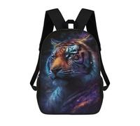 sinyumoney 17 Inch Cosmic Tiger Portrait-4 Backpacks Kids School Backpack School Bag 3D Printed for Boys Elementary And Middle School Students