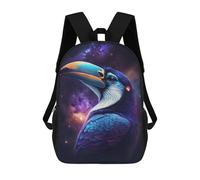 sinyumoney 17 Inch Cosmic Toucan Art Print-3 Backpack with Pocket 3D Printed Travel Rucksacks Book Bags Kids School Bag