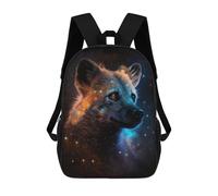 sinyumoney 17 Inch Cosmic Wolf Portrait-31 Backpack, Children's Backpack, Student School Bag Bookbag Rucksack, 3D Printed for Boys Girls