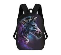 sinyumoney 17 Inch Cosmic Zebra Art Print-8 Backpack 3D Printed Children's School Backpack for Kids High Capacity Travel Rucksacks Book Bags Kids School Bag Back Pack