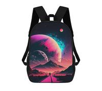 sinyumoney 17 Inch Cosmos Vaporwave Cinematic Backpacks Kids School Backpack School Bag 3D Printed School Bag for Boys Elementary And Middle School Students