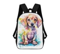 sinyumoney 17 Inch Cute Baby Dachshund Puppy School Backpack School Bags for Girls Boys Backpack with Pocket Fashion School Bag Kids Backpack