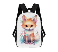 sinyumoney 17 Inch Cute Baby Fox Watercolor Backpacks Kids School Backpack School Bag 3D Printed School Bag for Boys Elementary And Middle School Students