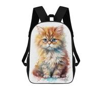 sinyumoney 17 Inch Cute Baby Persian Cat Backpack Kids School Backpack 3D Printed Fashion School Bag for Boys Elementary And Middle School Student