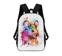 sinyumoney 17 Inch Cute Colorful Mouse Art Backpack Kids School Backpack 3D Printed Fashion School Bag for Boys Elementary And Middle School Student