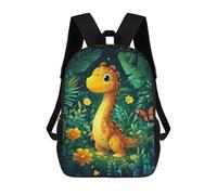 sinyumoney 17 Inch Cute Dinosaur in Jungle Backpack 3D Printed Children's School Backpack for Kids High Capacity Travel Rucksacks Book Bags Kids School Bag Back Pack
