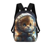 sinyumoney 17 Inch Cute Lion Astronaut Toy Backpack 3D Printed Children's School Backpack for Kids High Capacity Travel Rucksacks Book Bags Kids School Bag Back Pack