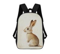 sinyumoney 17 Inch Cute Rabbit Bunny Nursery Backpacks Kids School Backpack School Bag 3D Printed School Bag for Boys Elementary And Middle School Students