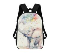 sinyumoney 17 Inch Cute Rainbow Elephant Backpacks Kids School Backpack School Bag 3D Printed School Bag for Boys Elementary And Middle School Students