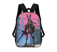 sinyumoney 17 Inch Cyber Bunny Warrior Backpack with Pocket 3D Printed Travel Rucksacks Book Bags Kids School Bag