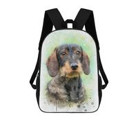 sinyumoney 17 Inch Dachshund Watercolor Backpack 3D Printed Children's School Backpack for Kids High Capacity Travel Rucksacks Book Bags Kids School Bag Back Pack