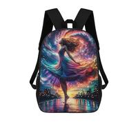 sinyumoney 17 Inch Dance of Flow Backpack Kids School Backpack 3D Printed Fashion School Bag for Boys Elementary And Middle School Student