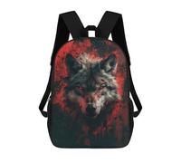 sinyumoney 17 Inch Dark Fantasy Wolf Backpack, Children's Backpack, Student School Bag Bookbag Rucksack, 3D Printed for Boys Girls