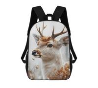 sinyumoney 17 Inch Deer in Winter Snowfall Portrait Backpack 3D Printed Children's School Backpack for Kids High Capacity Travel Rucksacks Book Bags Kids School Bag Back Pack