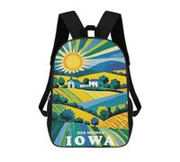 sinyumoney 17 Inch Des Moines Iowa Landscape Backpack Kids School Backpack 3D Printed Fashion School Bag for Boys Elementary And Middle School Student
