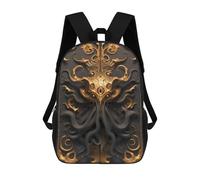 sinyumoney 17 Inch Devil Golden Cthulhu Backpacks Kids School Backpack School Bag 3D Printed School Bag for Boys Elementary And Middle School Students
