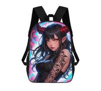 sinyumoney 17 Inch Devilish Demon Girl Backpacks Kids School Backpack School Bag 3D Printed for Boys Elementary And Middle School Students