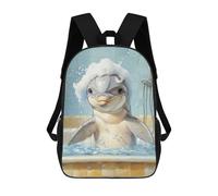 sinyumoney 17 Inch Dolphin in A Bathtub Backpacks Kids School Backpack School Bag 3D Printed School Bag for Boys Elementary And Middle School Students